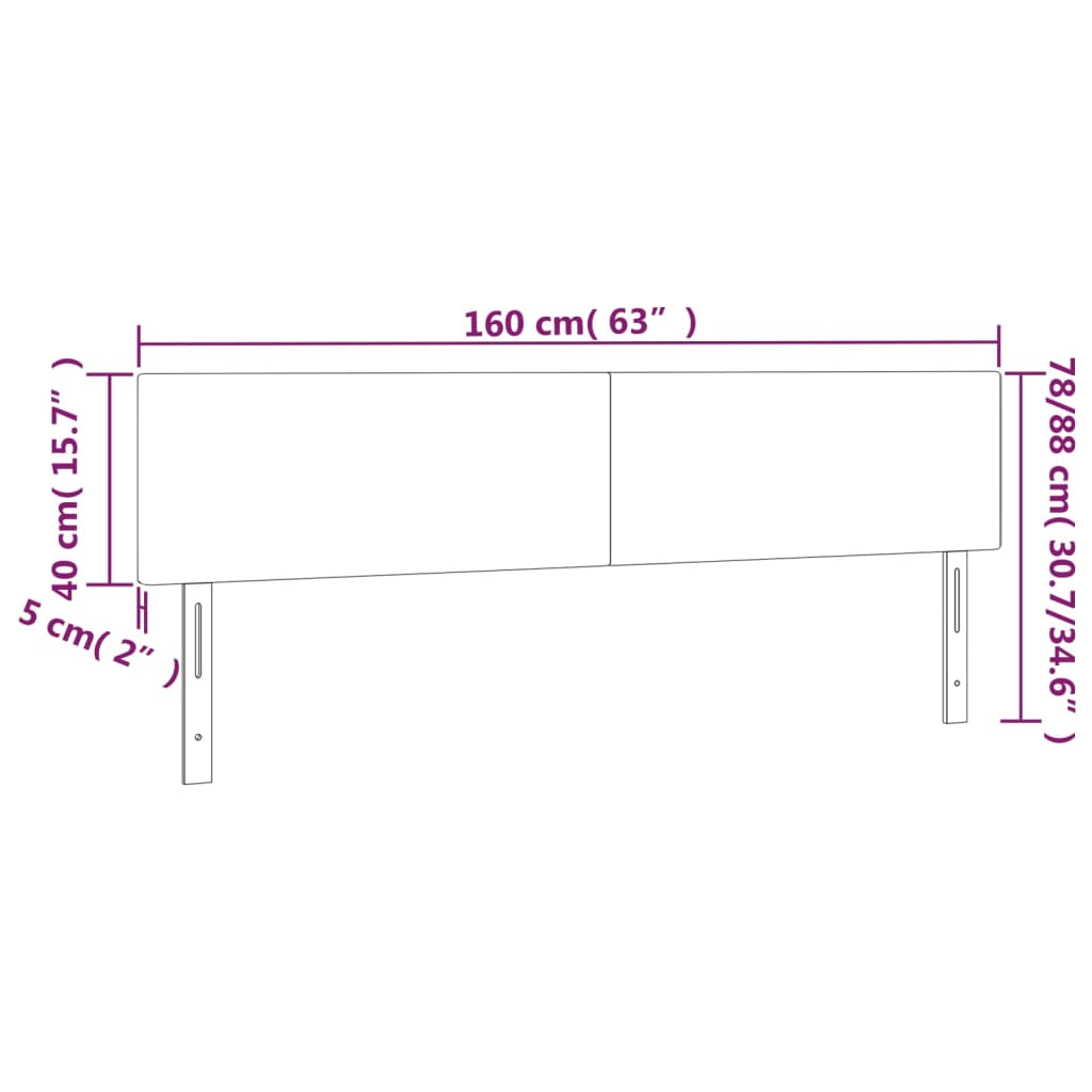 vidaXL LED Kopfteil Cappuccino-Braun 160x5x78/88 cm Kunstleder