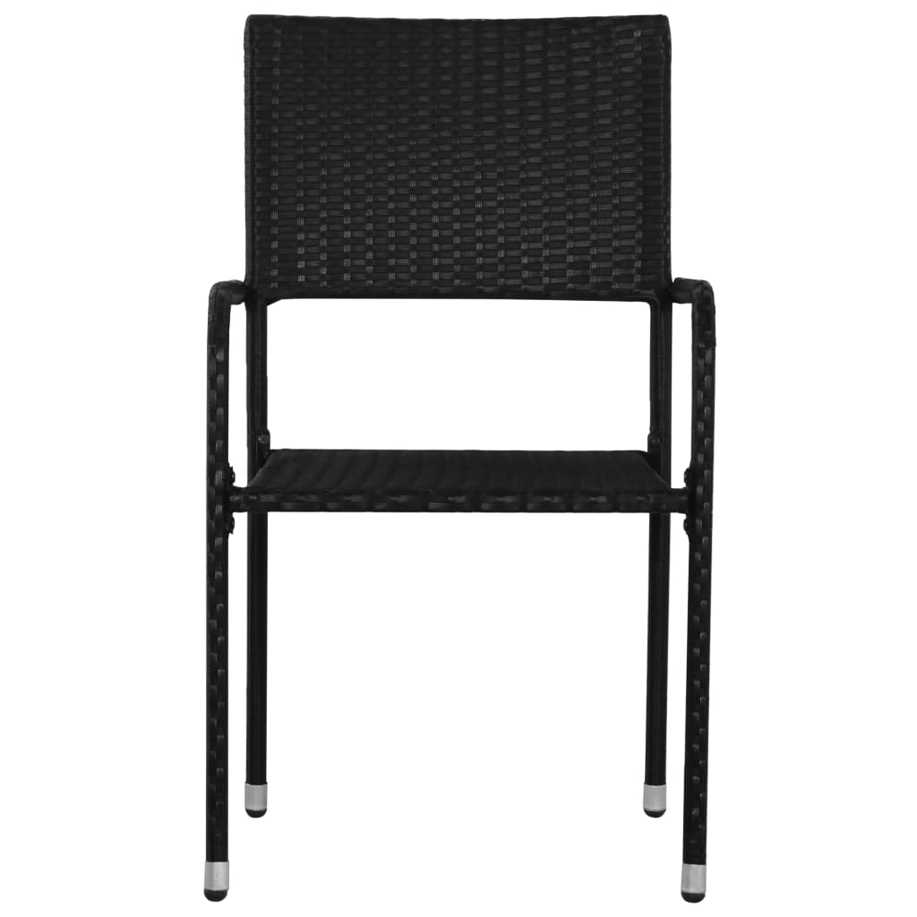 vidaXL 3-tlg. Garten-Essgruppe Poly Rattan Schwarz