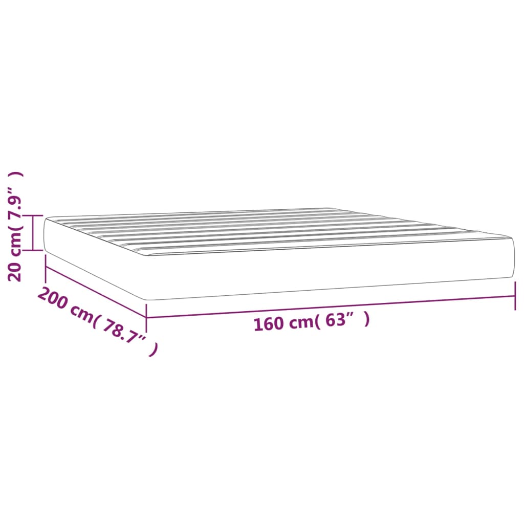 vidaXL Taschenfederkernmatratze Dunkelgrün 160x200x20 cm Samt