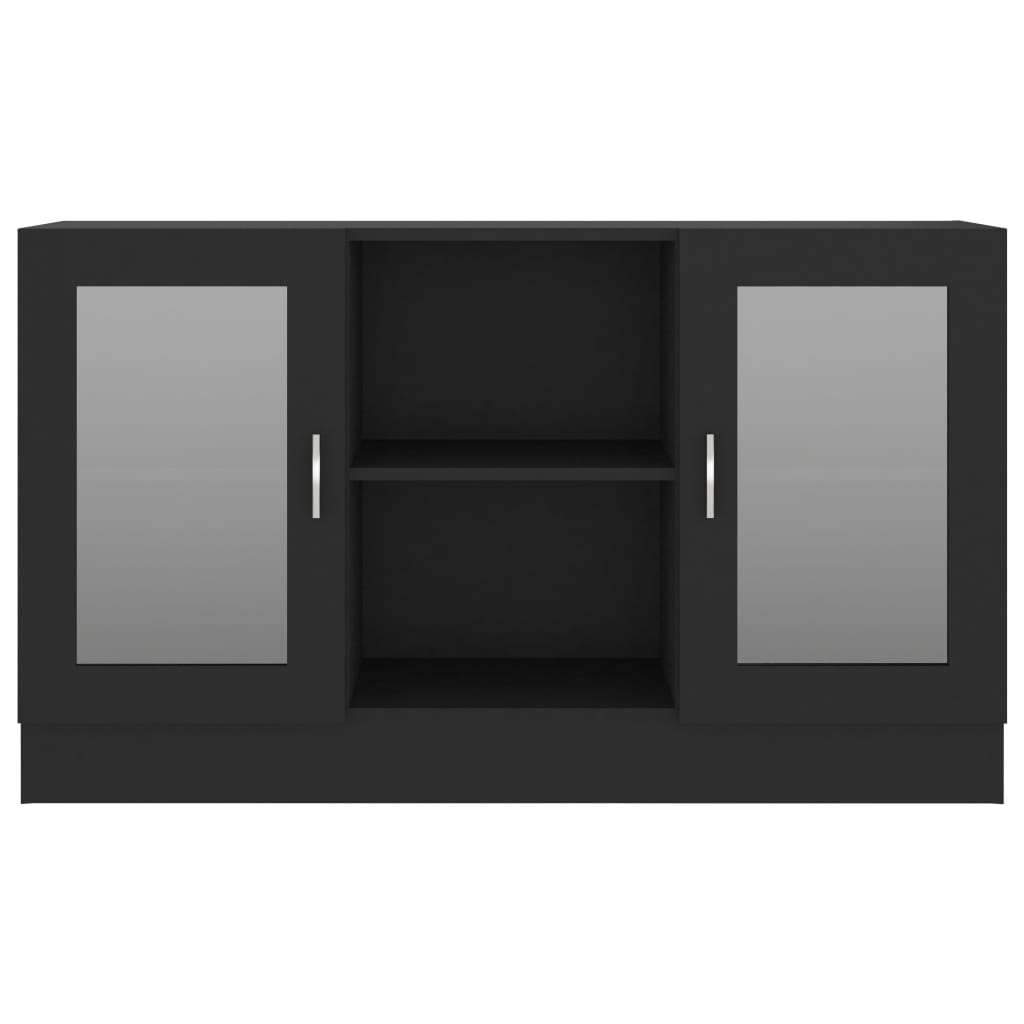 vidaXL Vitrinenschrank Schwarz 120x30,5x70 cm Holzwerkstoff