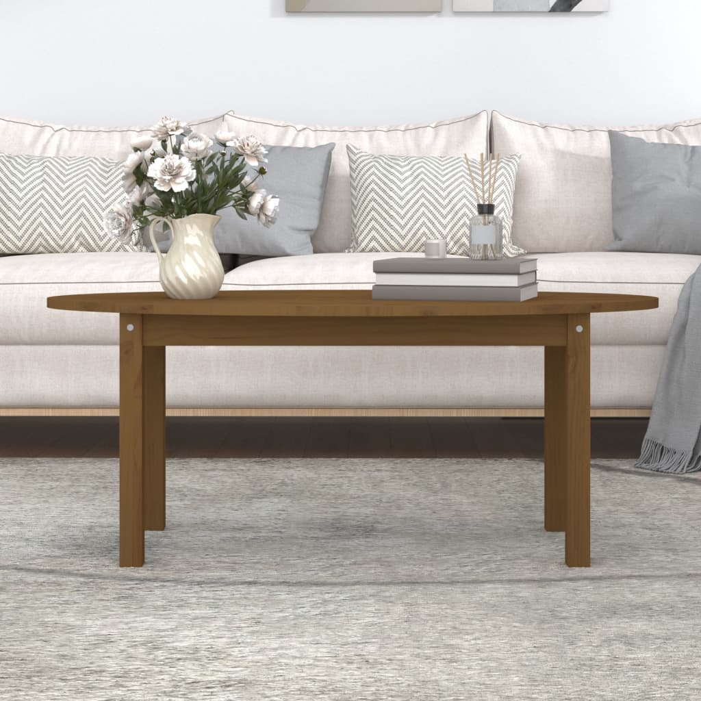 vidaXL Couchtisch Honigbraun 110x55x45 cm Massivholz Kiefer