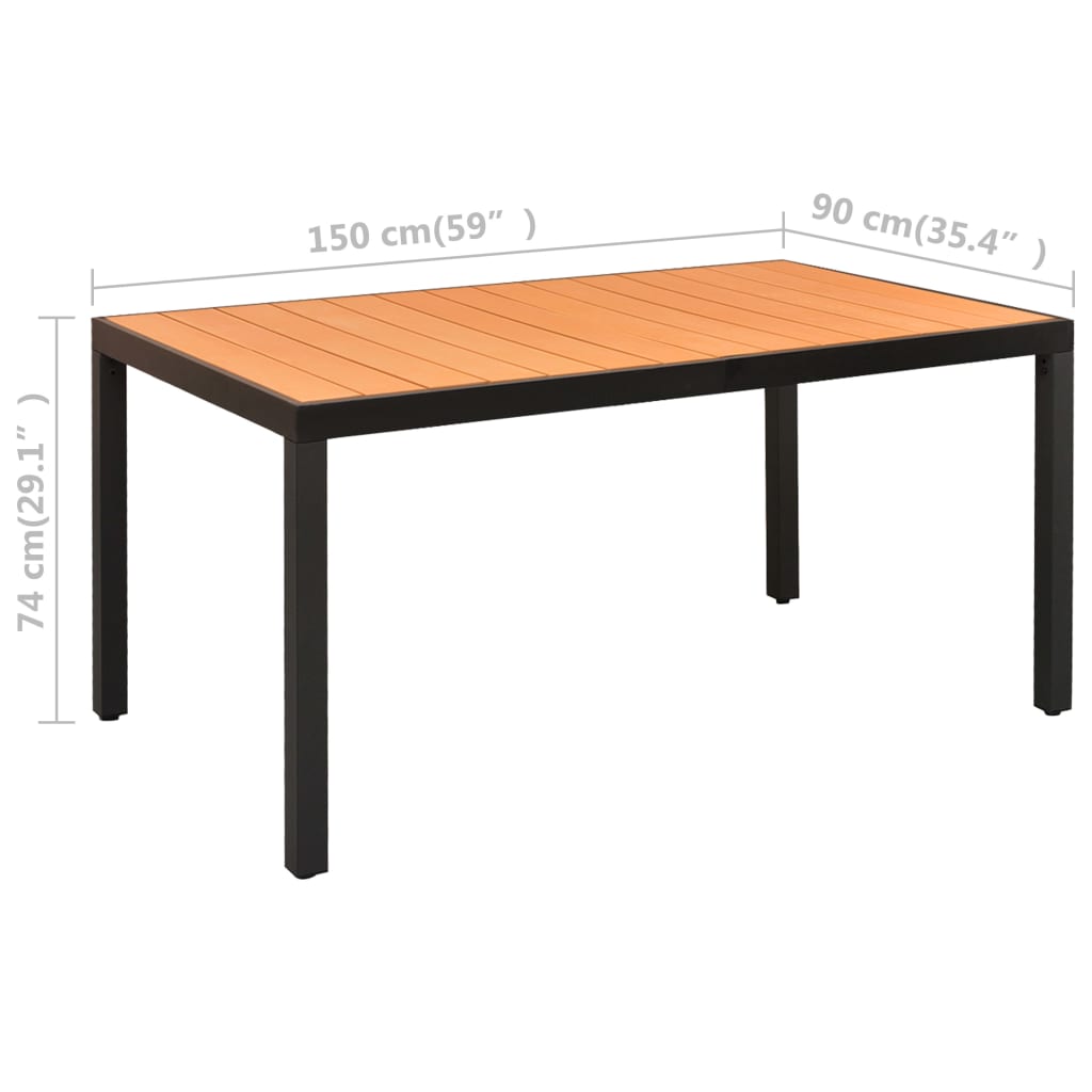 vidaXL 5-tlg. Garten-Essgruppe Schwarz und Braun