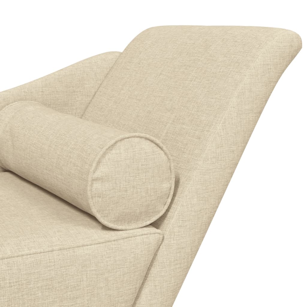 vidaXL Chaiselongue mit Kissen Creme Stoff