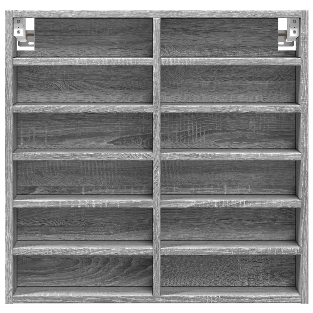 vidaXL Vitrinenschrank Grau Sonoma 60x8,5x58 cm Holzwerkstoff