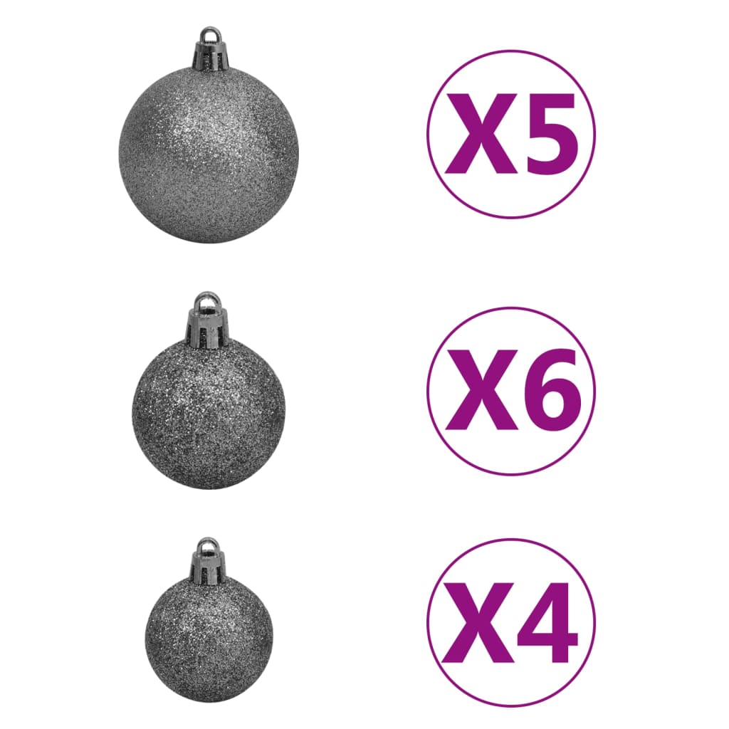 vidaXL Künstlicher Weihnachtsbaum Beleuchtung & Kugeln Gold 150 cm PET