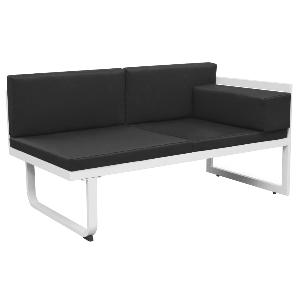 vidaXL 5-tlg. Garten-Lounge-Set Textilene Aluminium Schwarz