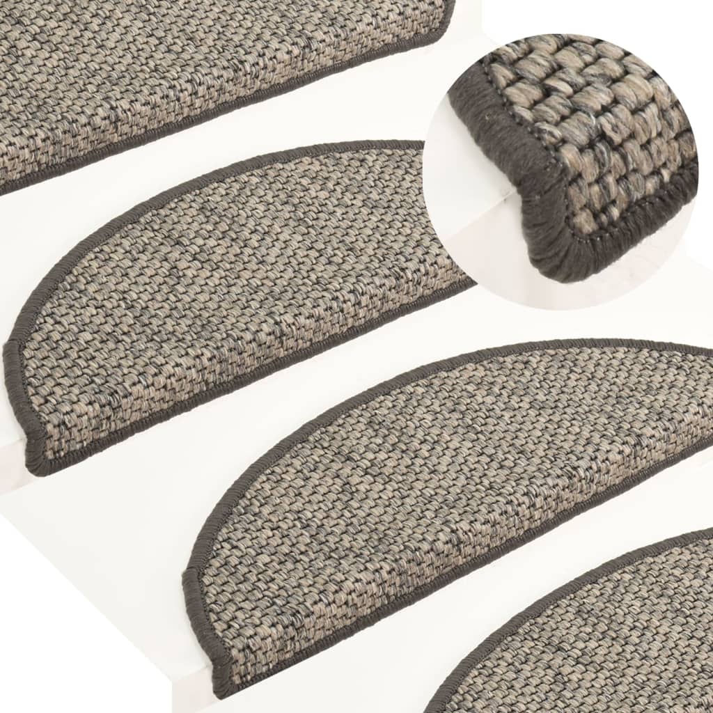 vidaXL Treppenmatten Selbstklebend Sisal-Look 15 Stk 56x17x3 Hellbraun