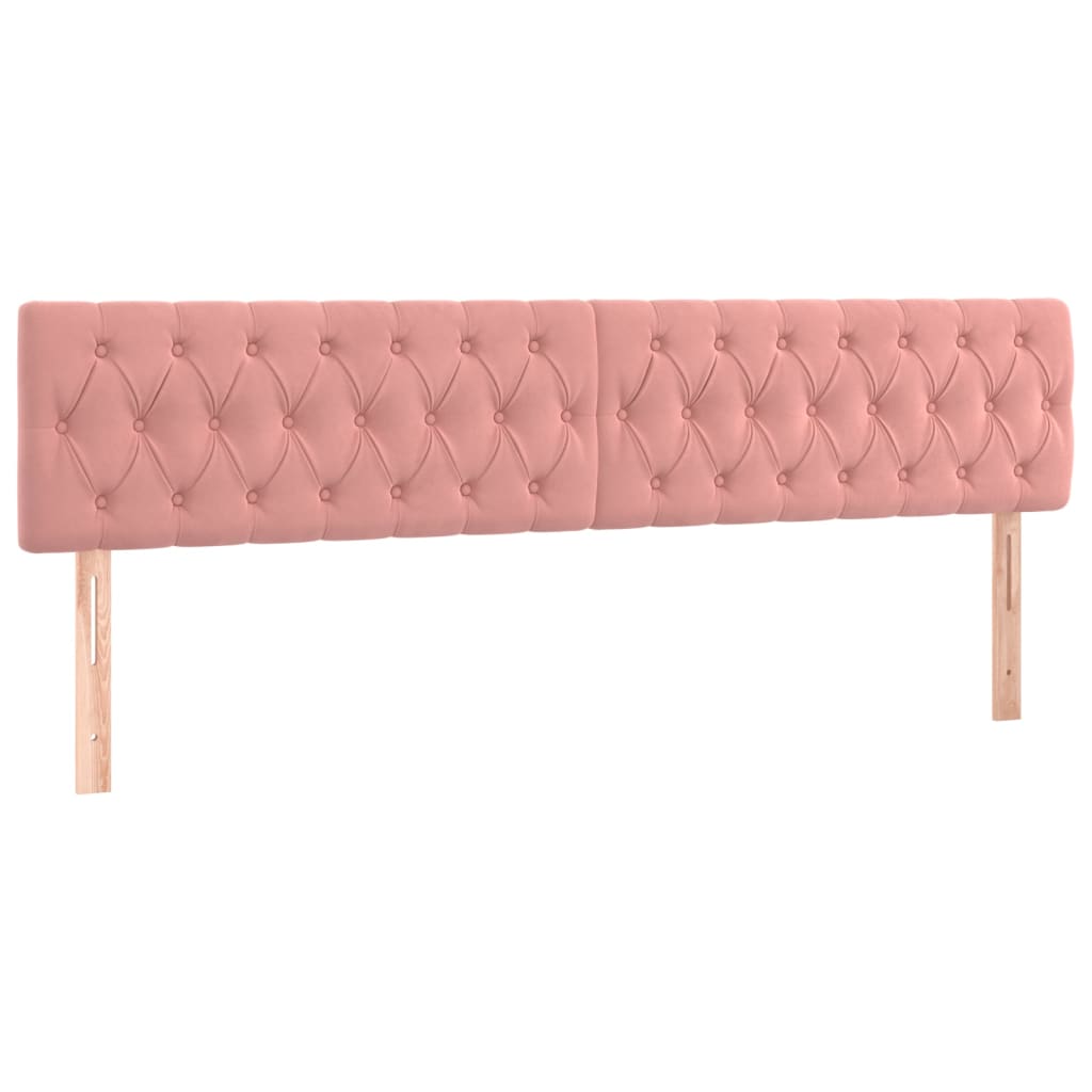 vidaXL Boxspringbett mit Matratze Rosa 200x200 cm Samt