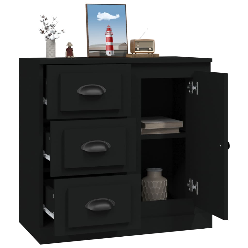 vidaXL Sideboard Schwarz 70x35,5x67,5 cm Holzwerkstoff