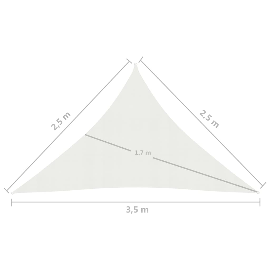 vidaXL Sonnensegel 160 g/m² Weiß 2,5x2,5x3,5 m HDPE