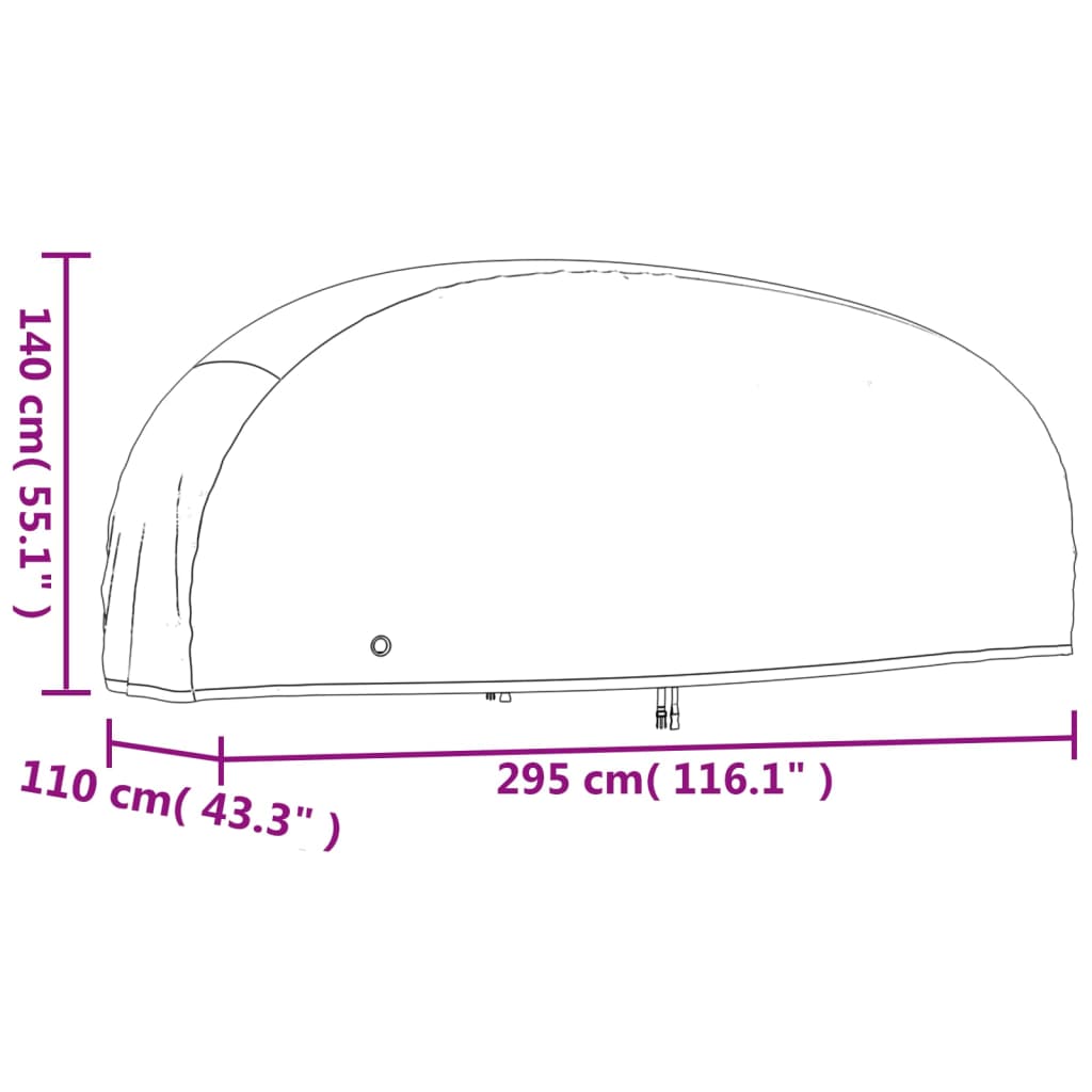 vidaXL Motorrad-Abdeckungen 2 Stk. 295x110x140 cm 210D Oxford-Gewebe