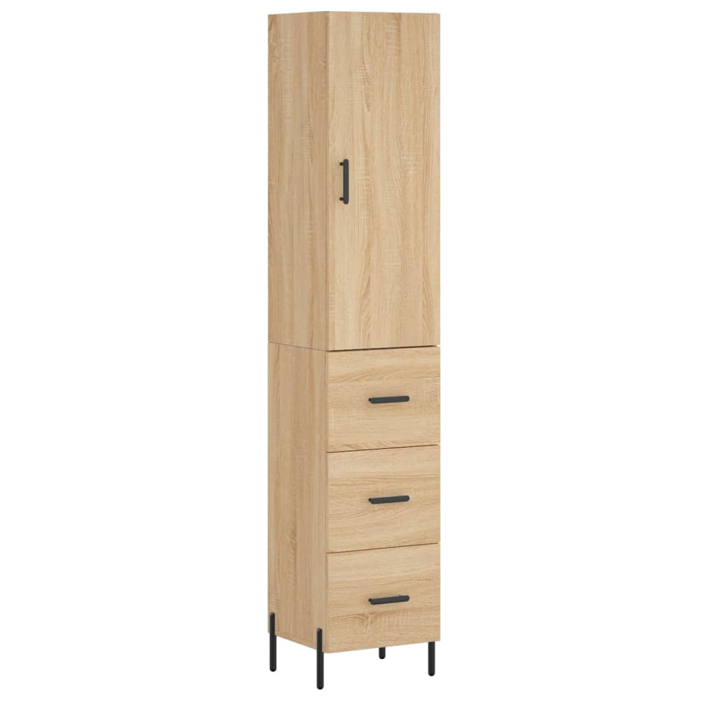 vidaXL Highboard Sonoma-Eiche 34,5x34x180 cm Holzwerkstoff