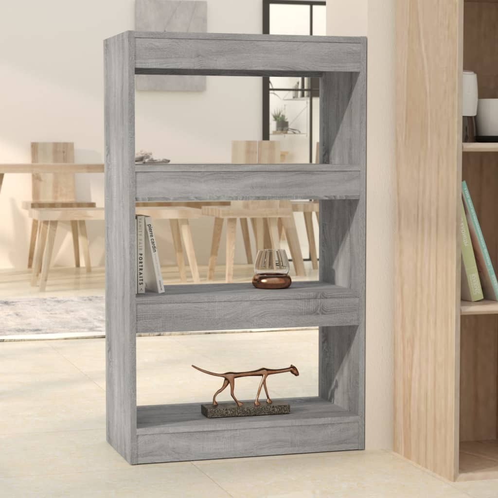 vidaXL Bücherregal/Raumteiler Grau Sonoma 60x30x103 cm Holzwerkstoff