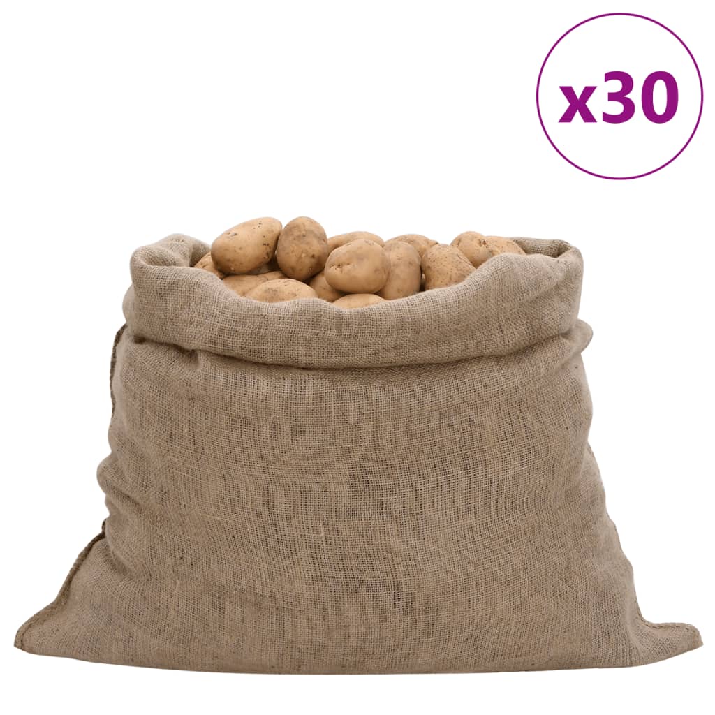 vidaXL Jutesäcke 30 Stk. 100x110 cm 100% Jute 220 g/m²