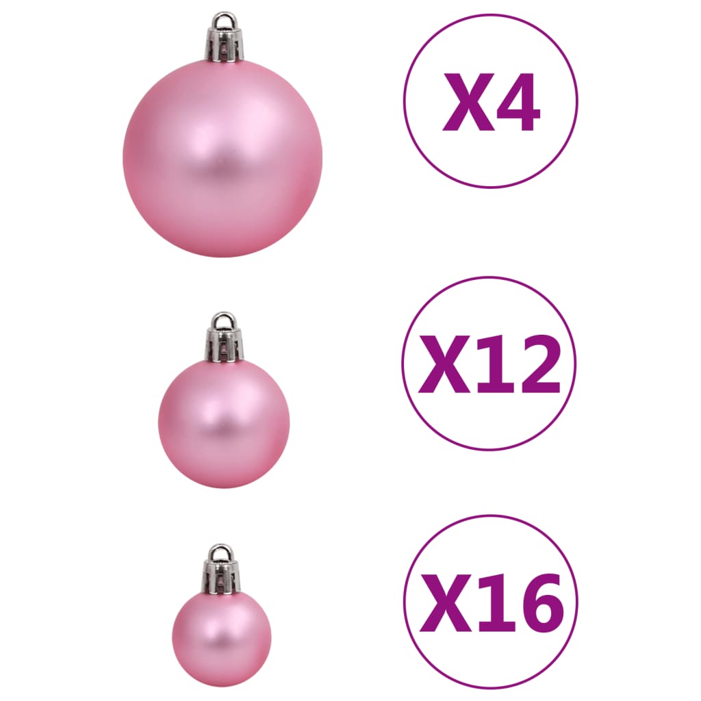 vidaXL 111-tlg. Weihnachtskugel-Set Rosa Polystyrol