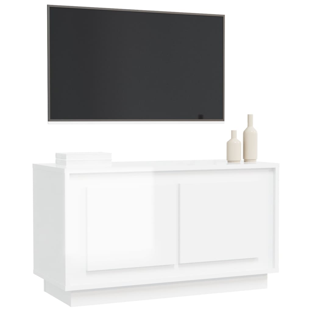 vidaXL TV-Schrank Hochglanz-Weiß 80x35x45 cm Holzwerkstoff