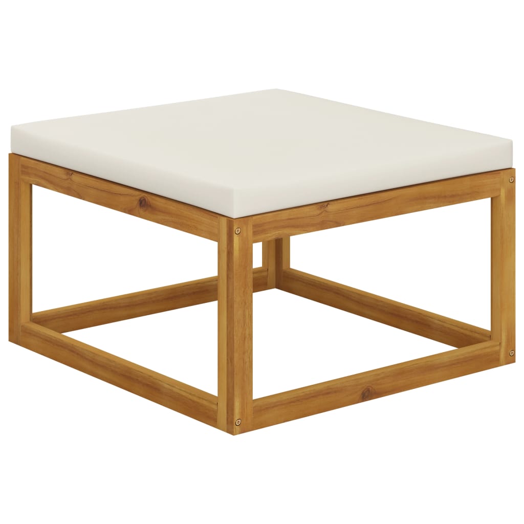 vidaXL 6-tlg. Garten-Lounge-Set mit Auflagen Creme Massivholz Akazie