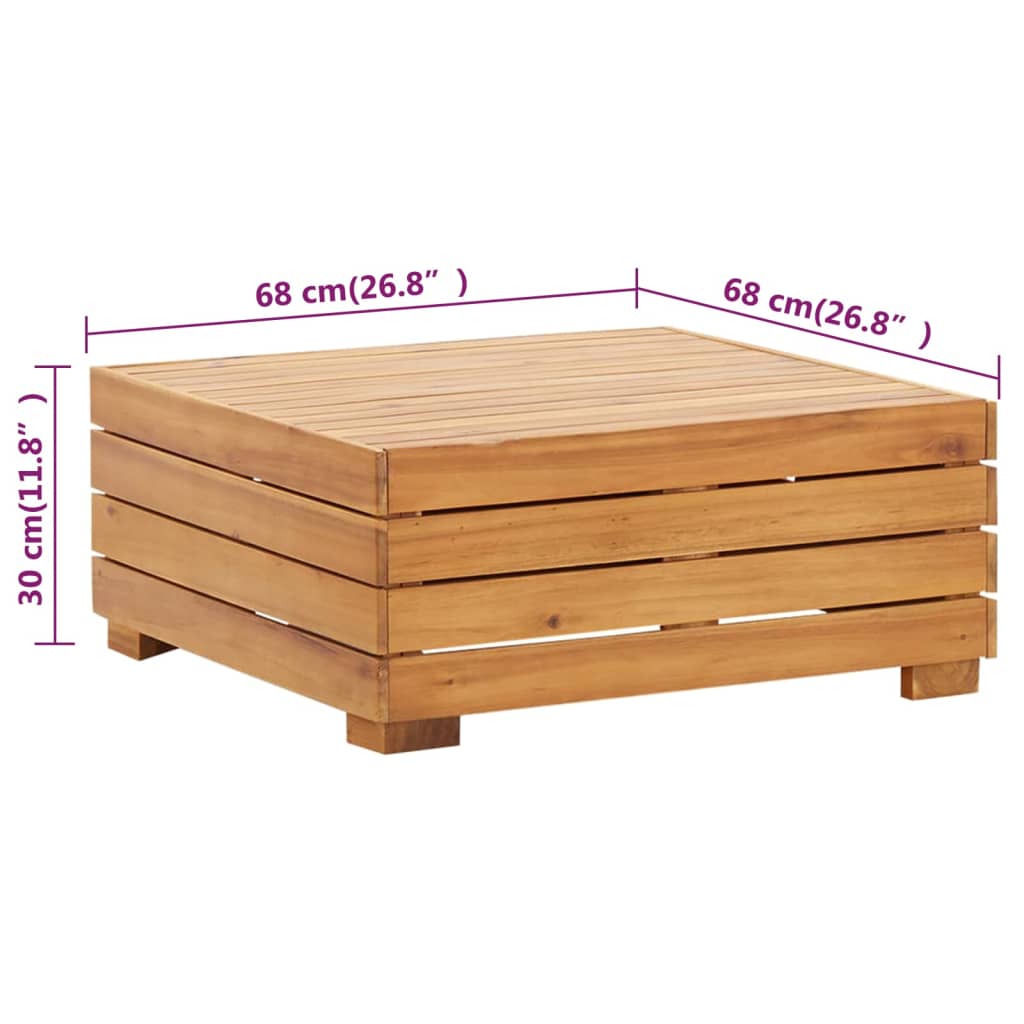 vidaXL Gartentisch und Hocker mit Kissen Massivholz Akazie