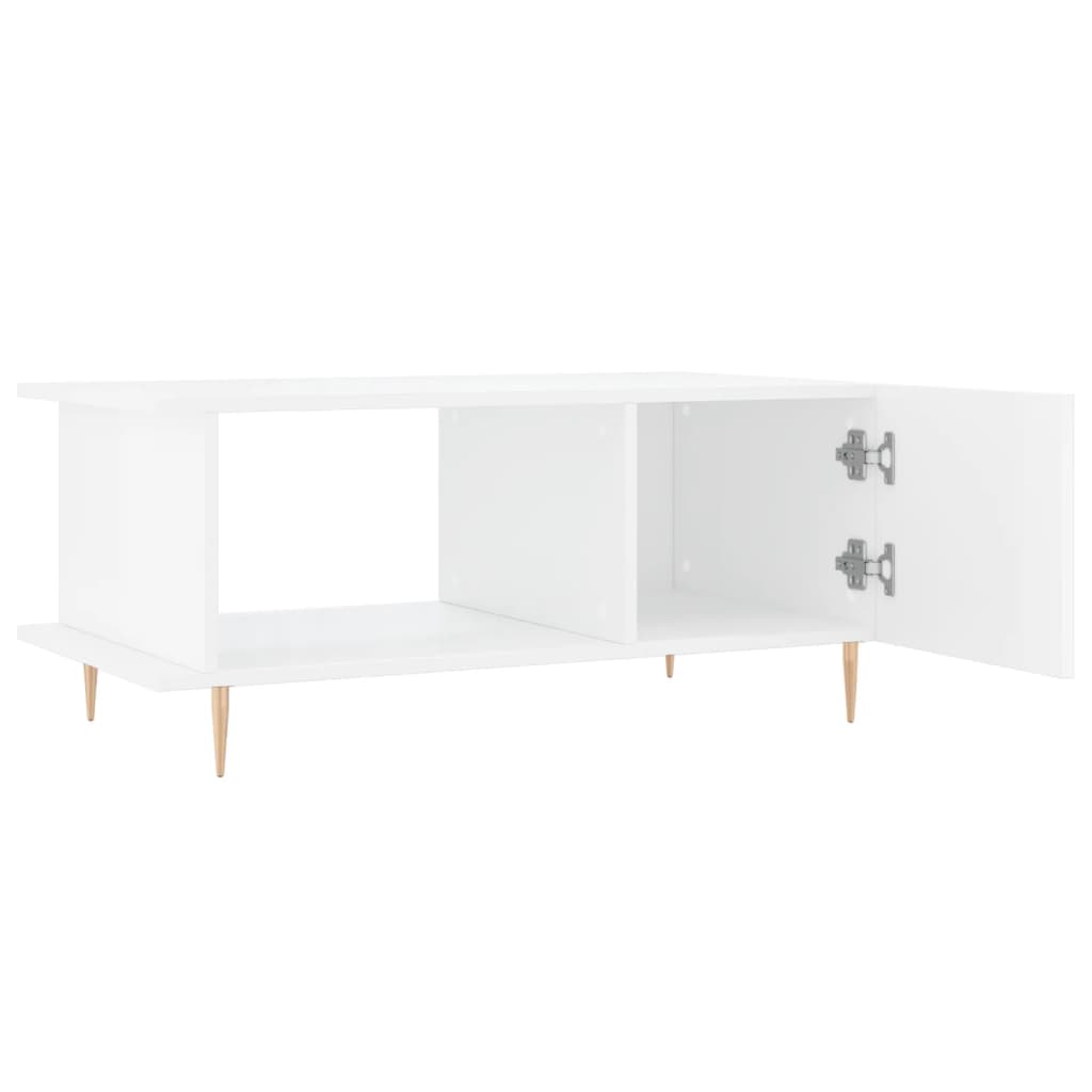 vidaXL Couchtisch Hochglanz-Weiß 90x50x40 cm Holzwerkstoff