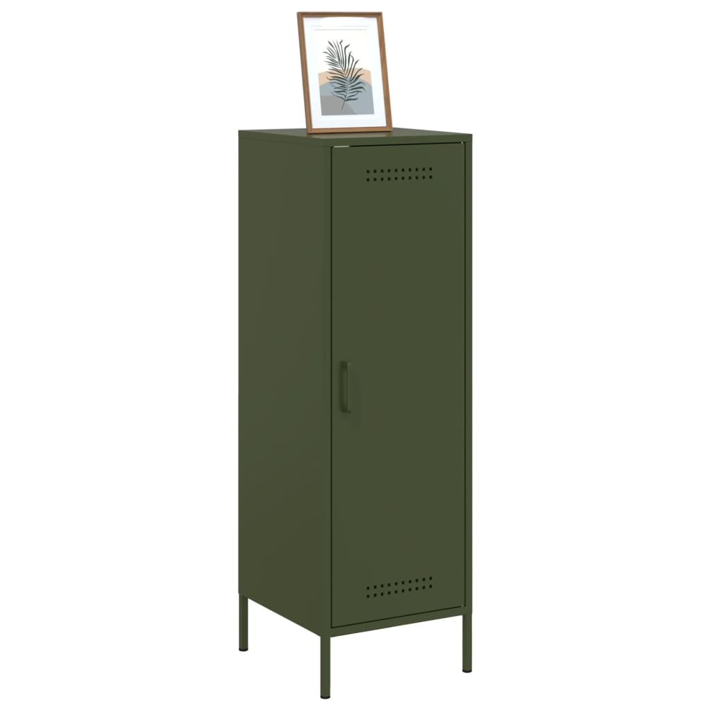 vidaXL Highboard Olivgrün 36x39x113 cm Stahl