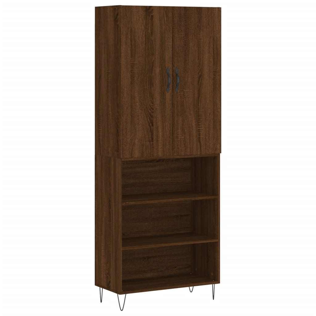 vidaXL Highboard Braun Eichen-Optik 69,5x34x180 cm Holzwerkstoff