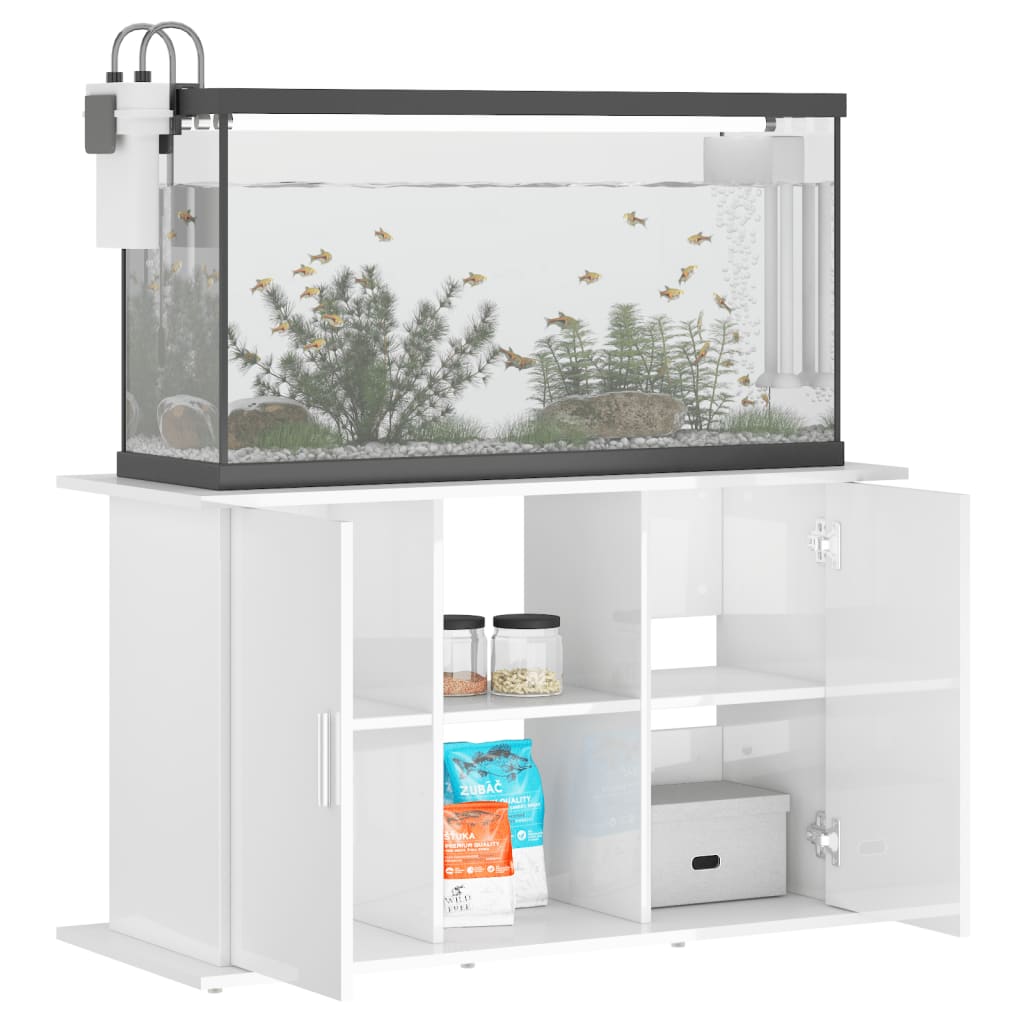 vidaXL Aquariumständer Hochglanz-Weiß 101x41x58 cm Holzwerkstoff