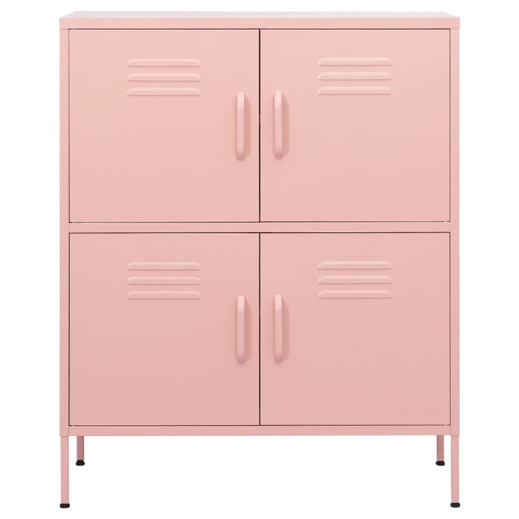 vidaXL Lagerschrank Rosa 80x35x101,5 cm Stahl