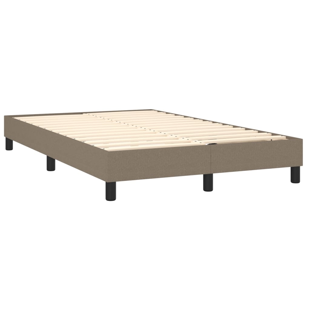 vidaXL Boxspringbett mit Matratze & LED Taupe 120x200 cm Stoff