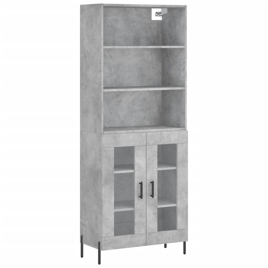 vidaXL Highboard Betongrau 69,5x34x180 cm Holzwerkstoff