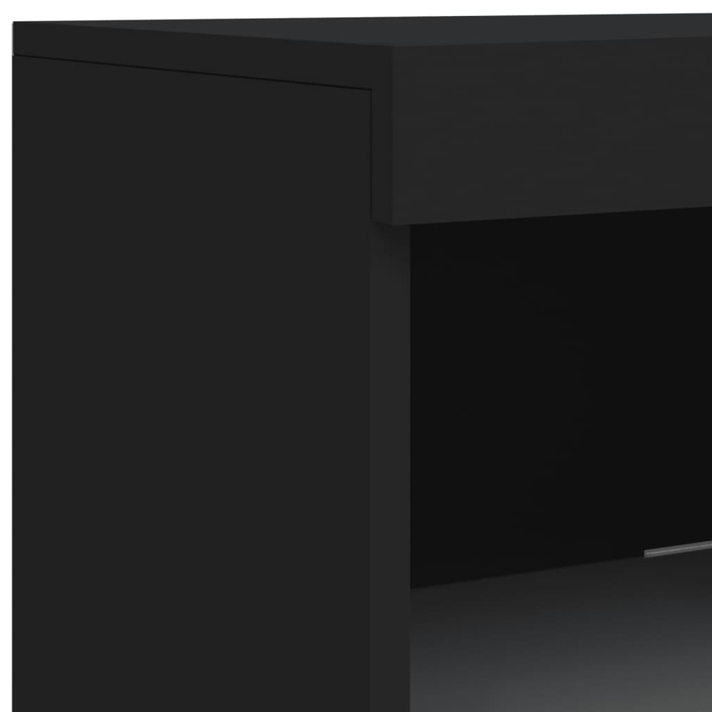 vidaXL Sideboard mit LED-Leuchten Schwarz 283x37x100 cm