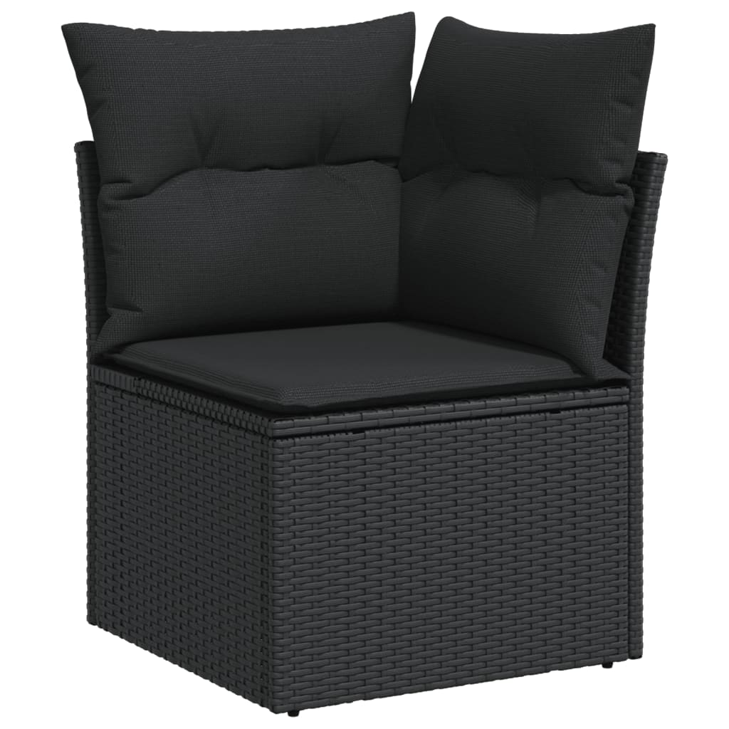 vidaXL 7-tlg. Garten-Sofagarnitur mit Kissen Grau Poly Rattan