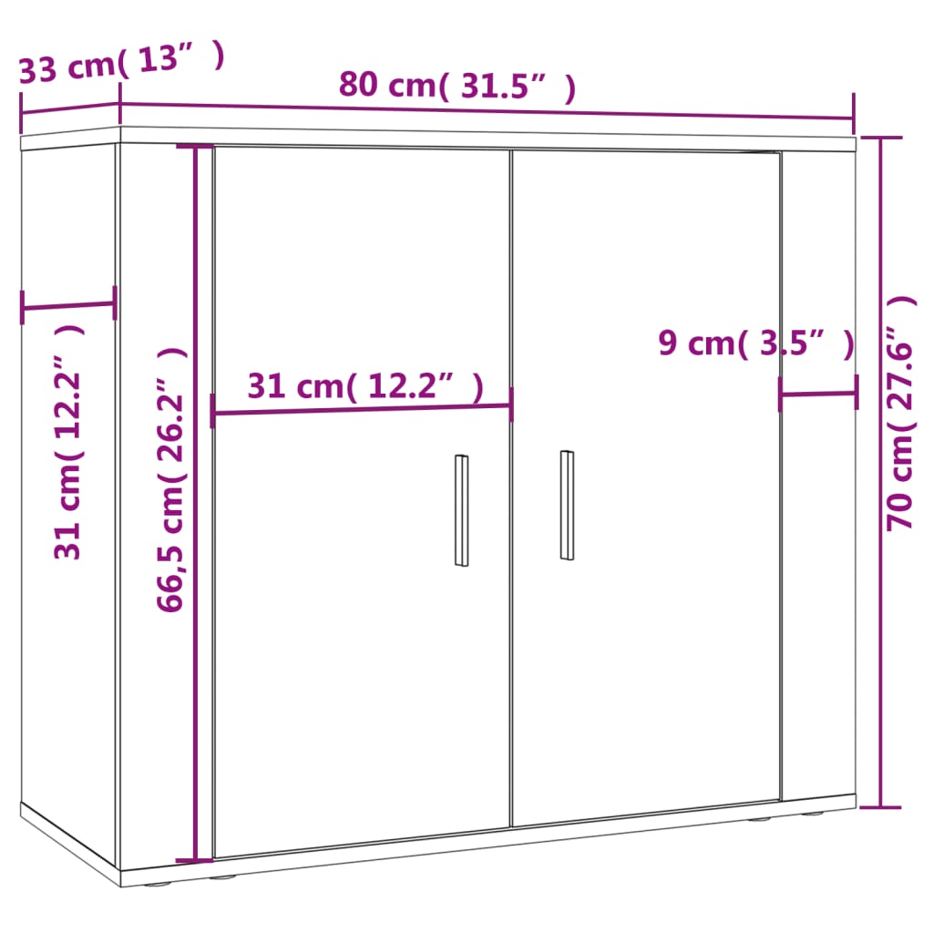 vidaXL Highboard Grau Sonoma Holzwerkstoff