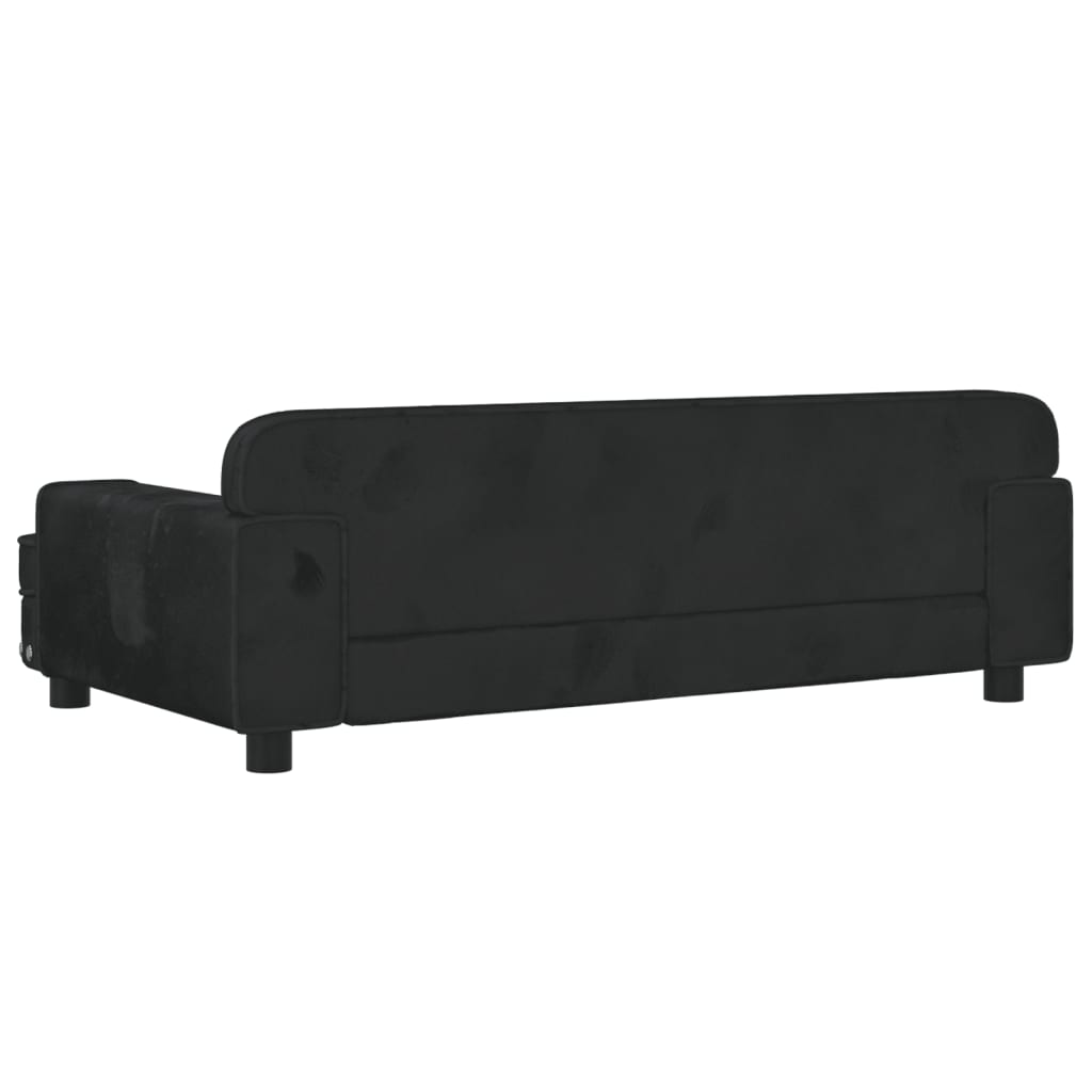 vidaXL Hundebett Schwarz 90x53x30 cm Samt