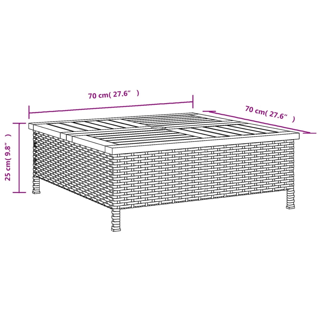 vidaXL Verkleidung für Sonnenschirmständer Grau 70x70x25 cm Akazie