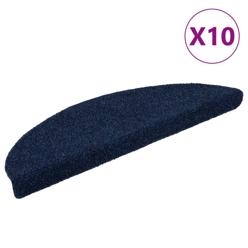 vidaXL Selbstklebende Treppenmatten 10 Stk. Marineblau 56x17x3 cm