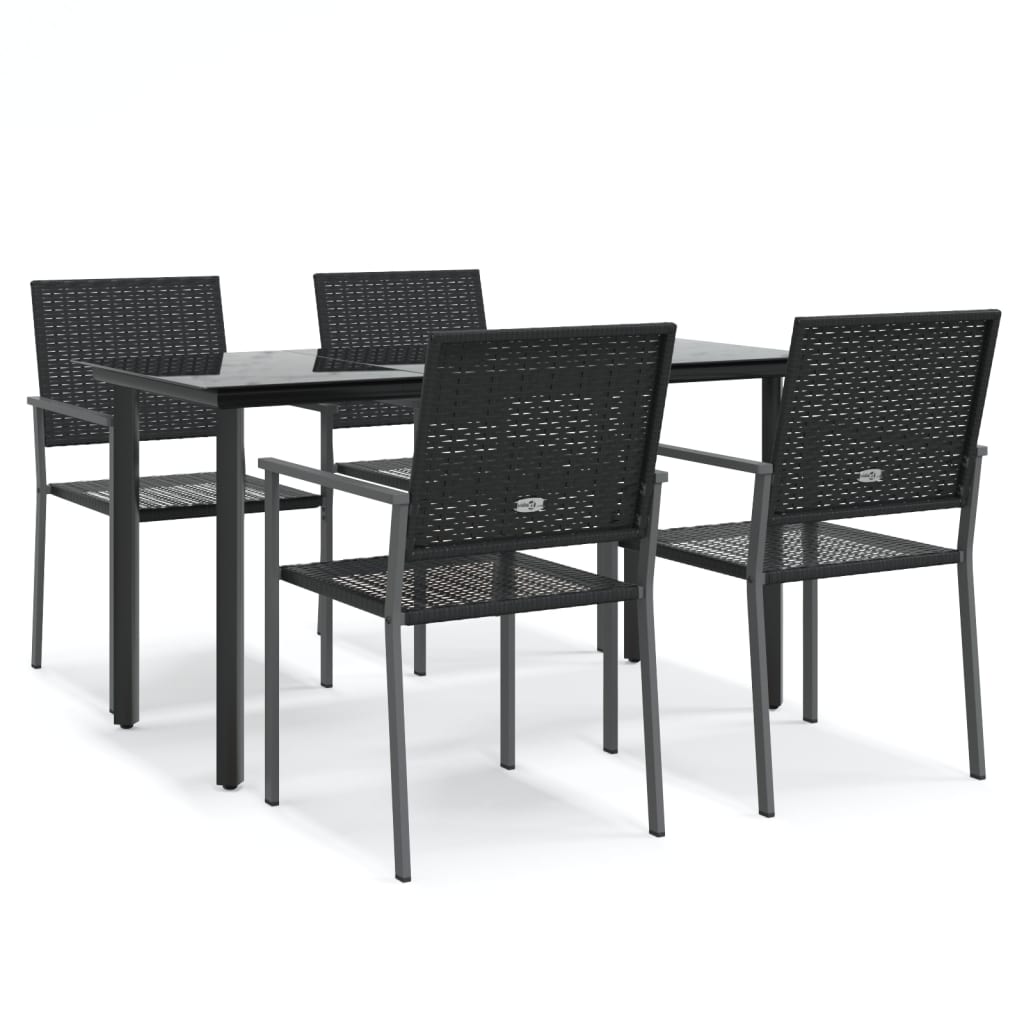 vidaXL 5-tlg. Garten-Essgruppe Poly Rattan und Stahl