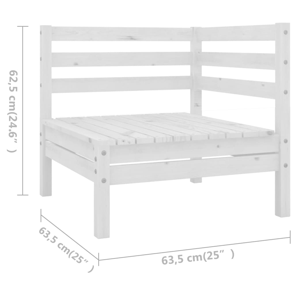 vidaXL 7-tlg. Garten-Lounge-Set Massivholz Kiefer Weiß