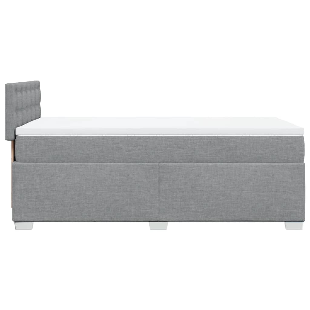 vidaXL Boxspringbett mit Matratze Hellgrau 90x200 cm Stoff