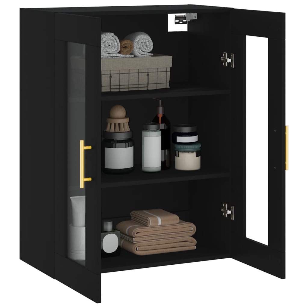 vidaXL Wandschrank Schwarz 69,5x34x90 cm