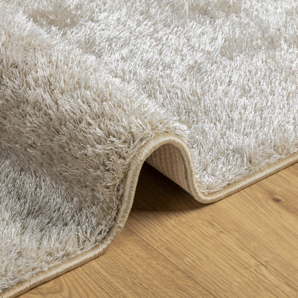 vidaXL Teppich ISTAN Hochflor Glänzend Beige 160x230 cm