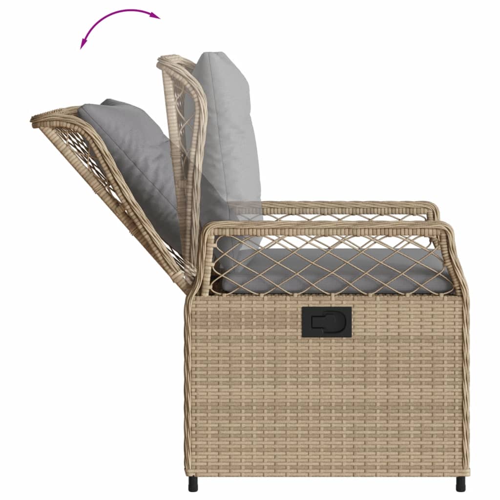 vidaXL 5-tlg. Garten-Essgruppe mit Kissen Beige Poly Rattan