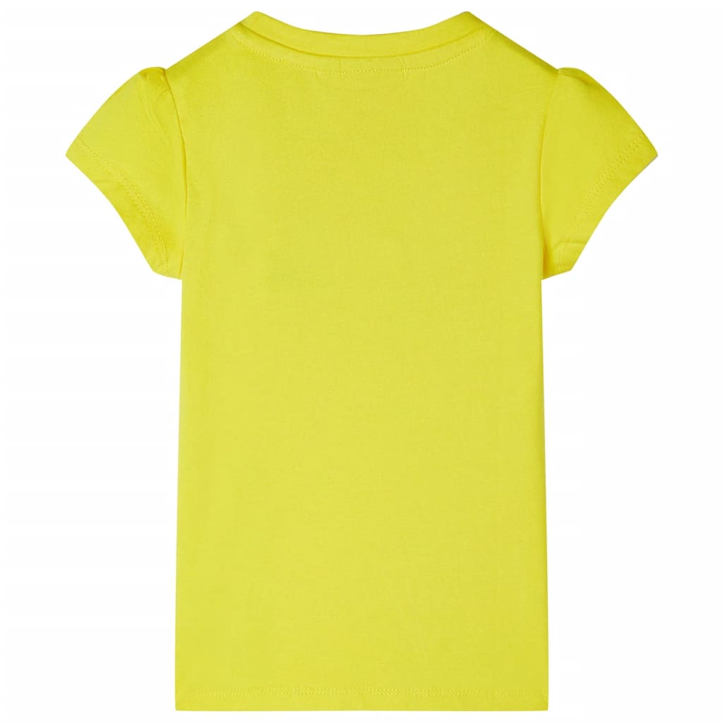 Kinder-T-Shirt mit Flügelärmeln Knallgelb 104