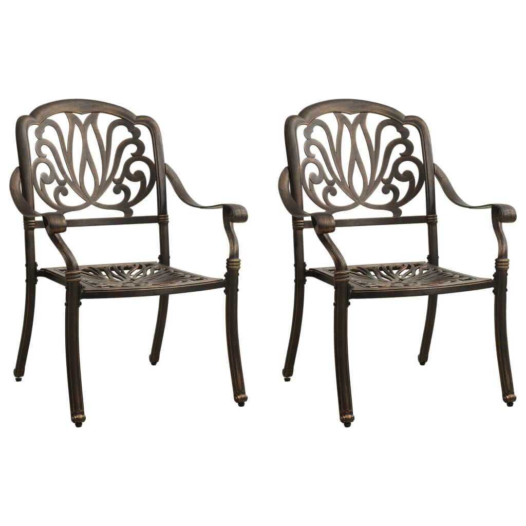 vidaXL 3-tlg. Bistro-Set Aluminiumguss Bronzen