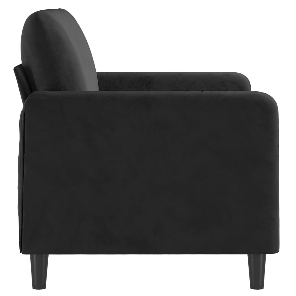 vidaXL 2-Sitzer-Sofa Schwarz 120 cm Samt