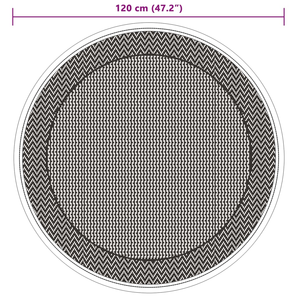 vidaXL Outdoor-Teppich Grün Ø120 cm PP