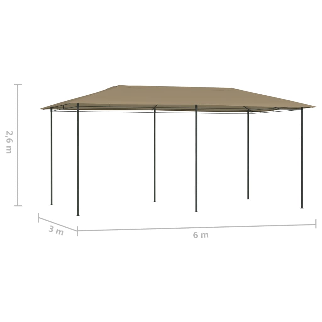 vidaXL Pavillon 2,98x5,3x2,59 m Taupe 160 g/m²