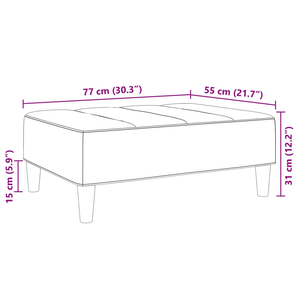 vidaXL Fußhocker Dunkelgrau 77x55x31 cm Samt