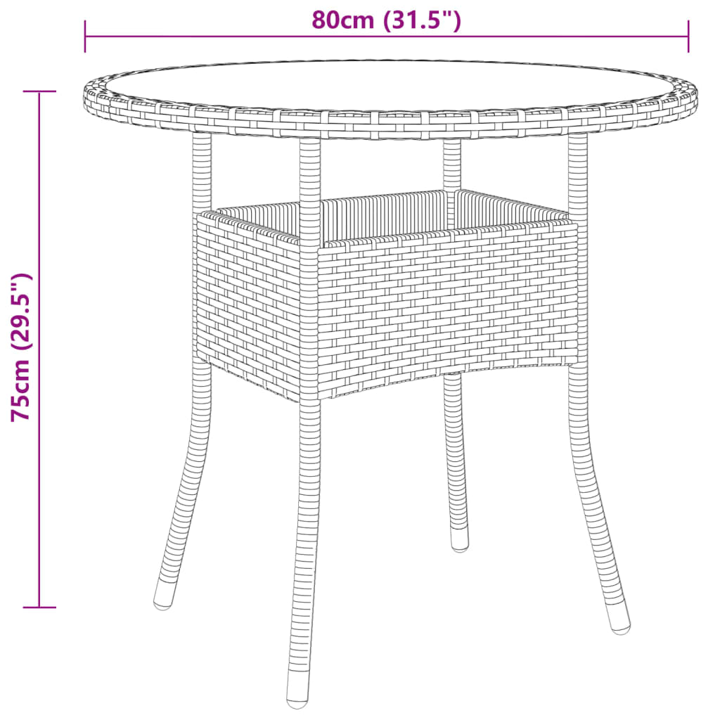 vidaXL 5-tlg. Garten-Essgruppe Poly Rattan Schwarz