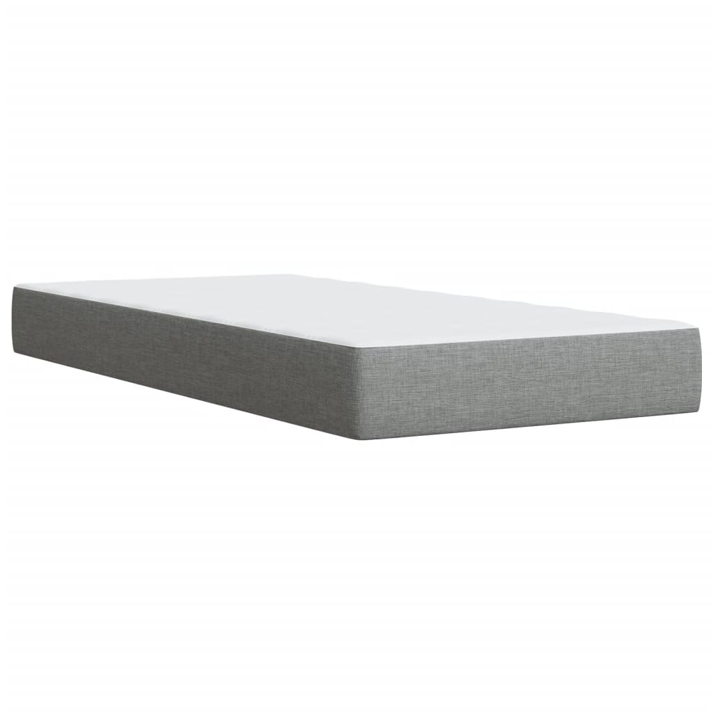 vidaXL Boxspringbett mit Matratze Hellgrau 90x200 cm Stoff