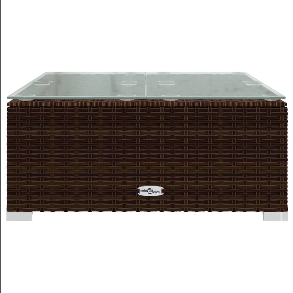 vidaXL 7-tlg. Garten-Lounge-Set mit Kissen Poly Rattan Braun